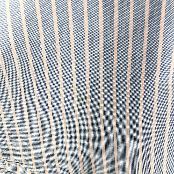 70s~80'S LLBean Long Sleeve Button-Down Striped Shirt Made in USA Men's Size L Vintage cotton blue type Vintage Second Hand