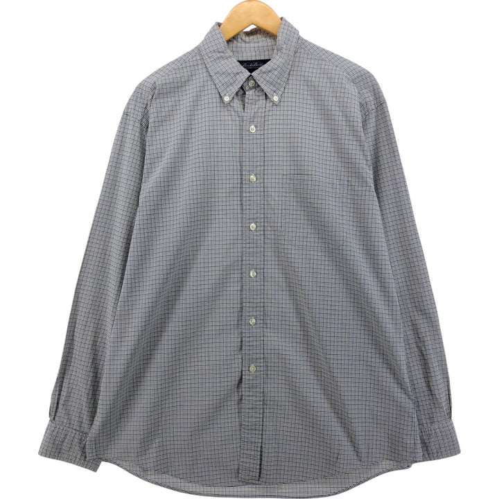 Brooks Brothers Long Sleeve Button-Down Check Shirt, Men's Size L cotton white type Vintage Second Hand