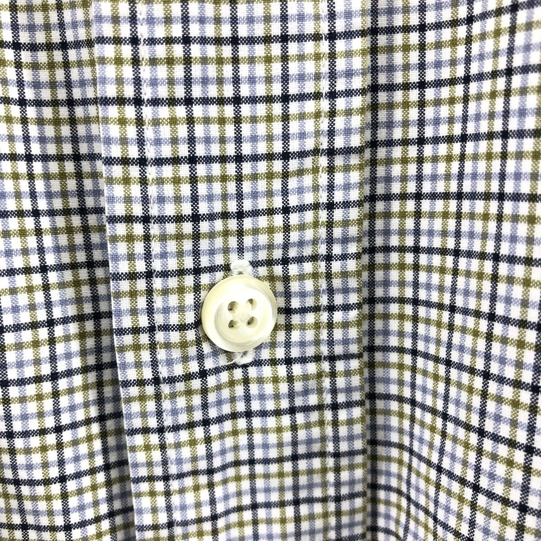Brooks Brothers Long Sleeve Button-Down Check Shirt, Men's Size L cotton white type Vintage Second Hand