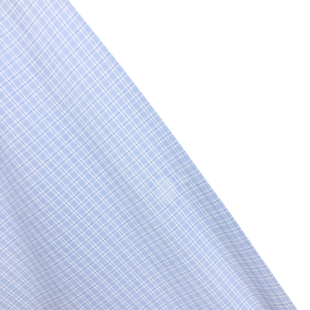 Brooks Brothers Est.1818 Wide Collar Long Sleeve Cotton Check Shirt Men's Size L Supima Cotton Blue type light blue Vintage Second Hand