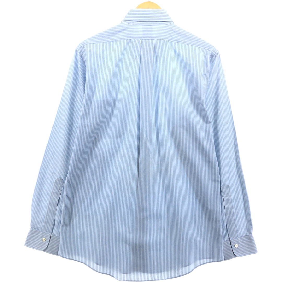Brooks Brothers Est.1818 Long Sleeve Button-Down Striped Shirt, Men's M Size cotton Blue type light blue Vintage Second Hand