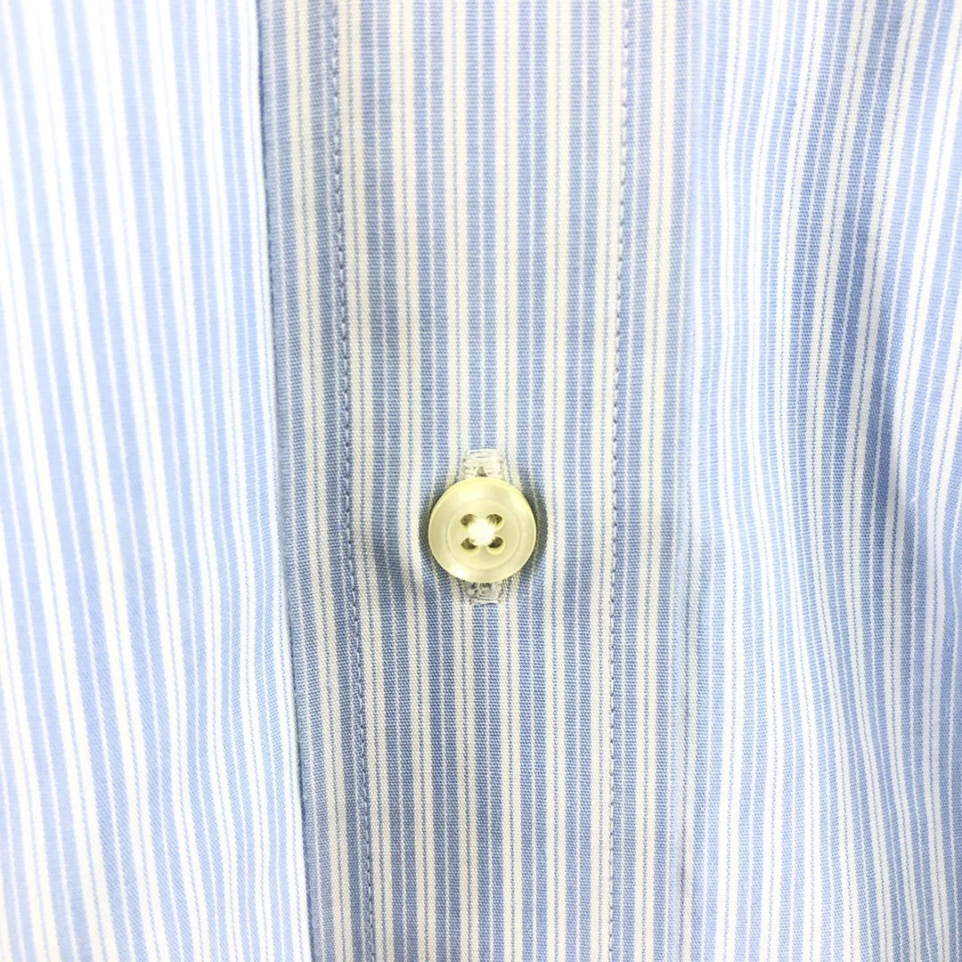 Brooks Brothers Est.1818 Long Sleeve Button-Down Striped Shirt, Men's M Size cotton Blue type light blue Vintage Second Hand