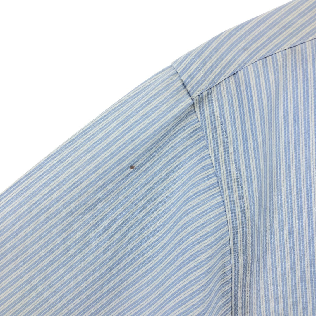 Brooks Brothers Est.1818 Long Sleeve Button-Down Striped Shirt, Men's M Size cotton Blue type light blue Vintage Second Hand