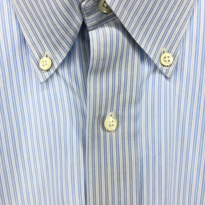 Brooks Brothers Est.1818 Long Sleeve Button-Down Striped Shirt, Men's M Size cotton Blue type light blue Vintage Second Hand