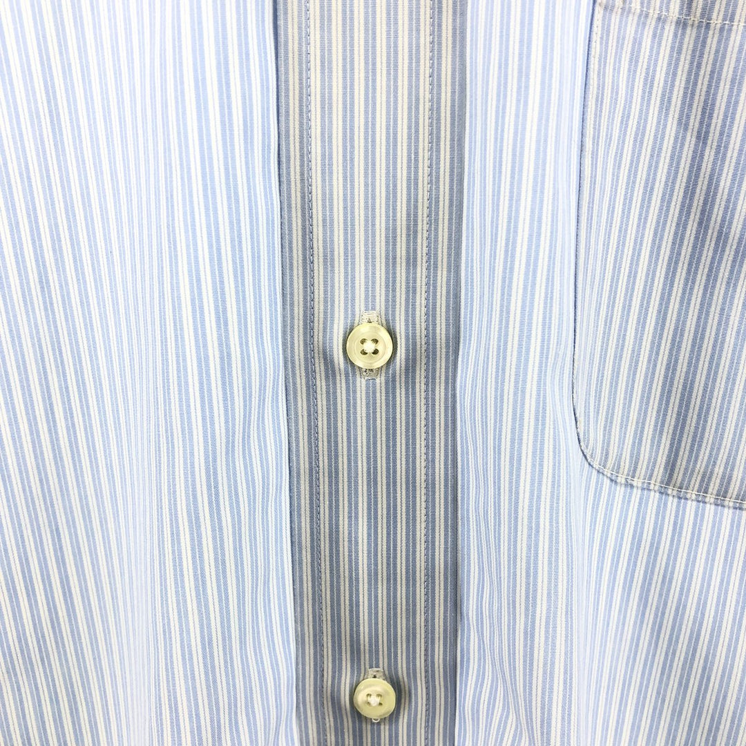 Brooks Brothers Est.1818 Long Sleeve Button-Down Striped Shirt, Men's M Size cotton Blue type light blue Vintage Second Hand