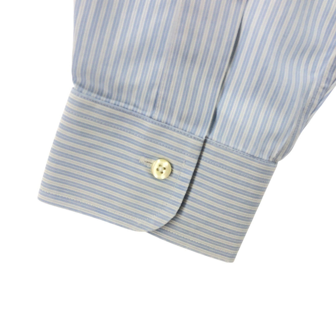 Brooks Brothers Est.1818 Long Sleeve Button-Down Striped Shirt, Men's M Size cotton Blue type light blue Vintage Second Hand