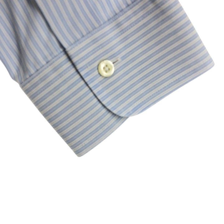Brooks Brothers Est.1818 Long Sleeve Button-Down Striped Shirt, Men's M Size cotton Blue type light blue Vintage Second Hand