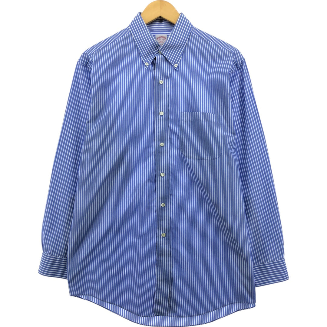 Brooks Brothers 346 Long Sleeve Button-Down Striped Shirt, Men's Size M cotton blue type Vintage Second Hand