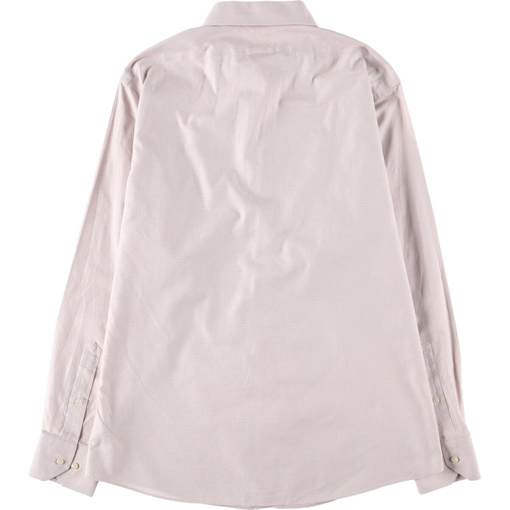 Brooks Brothers 1818 Wide Collar Long Sleeve Cotton Check Shirt, Men's Size L cotton white type Vintage Second Hand