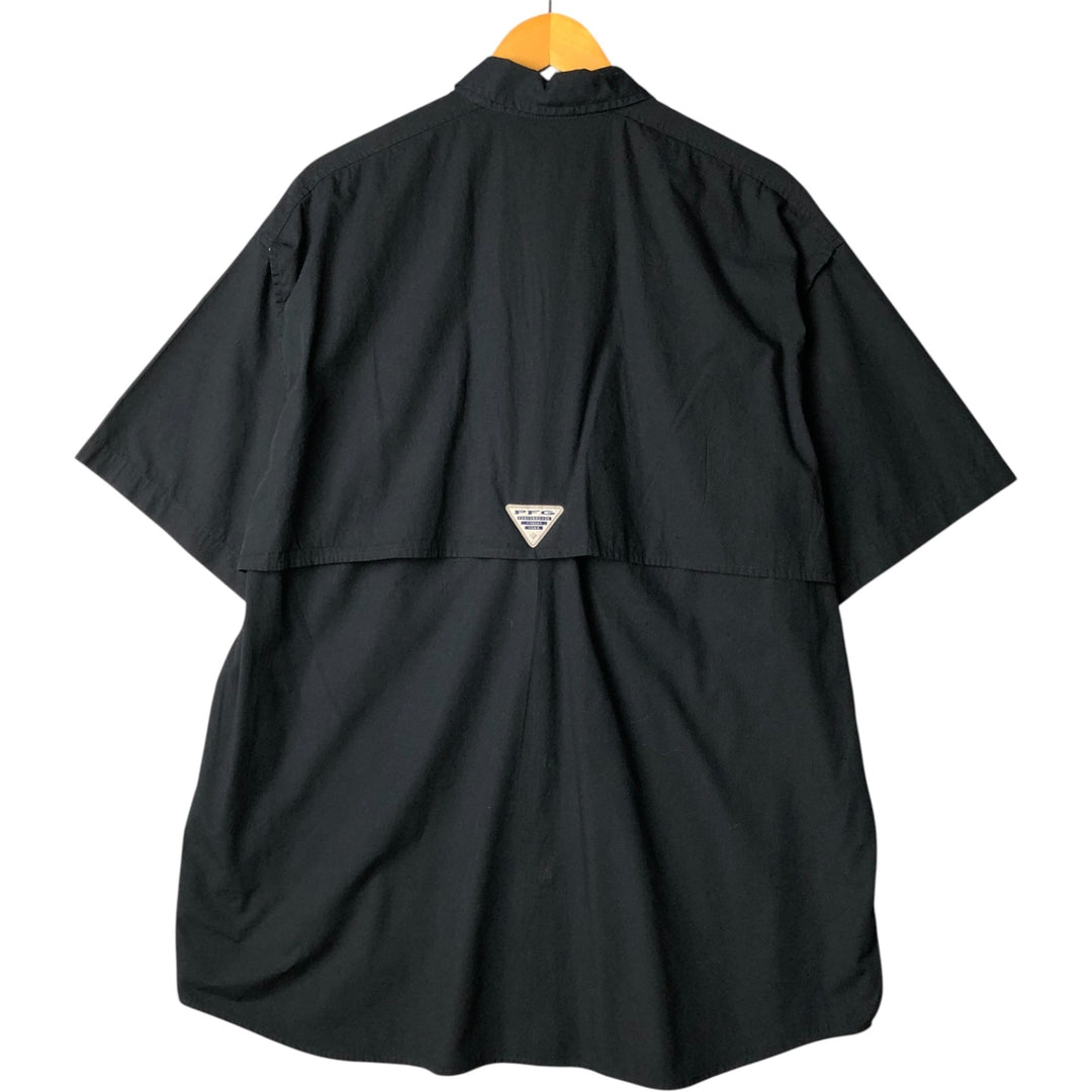 Columbia PFG Short Sleeve Fishing Shirt, Men's Size L cotton black type Vintage Second Hand