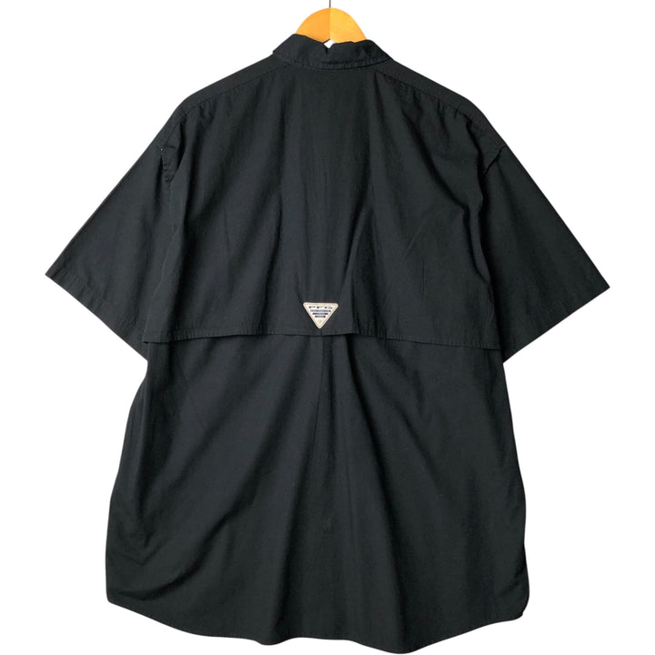 Columbia PFG Short Sleeve Fishing Shirt, Men's Size L cotton black type Vintage Second Hand