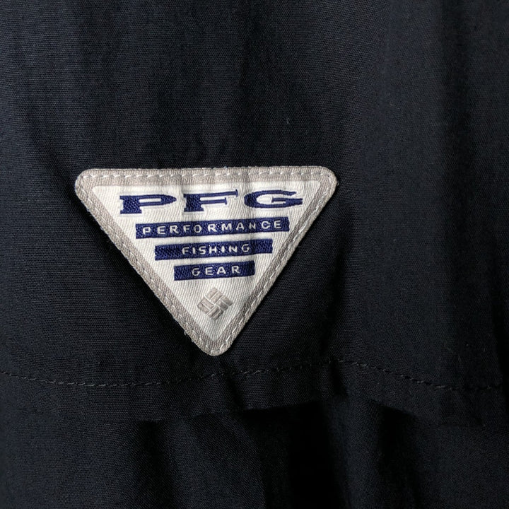 Columbia PFG Short Sleeve Fishing Shirt, Men's Size L cotton black type Vintage Second Hand