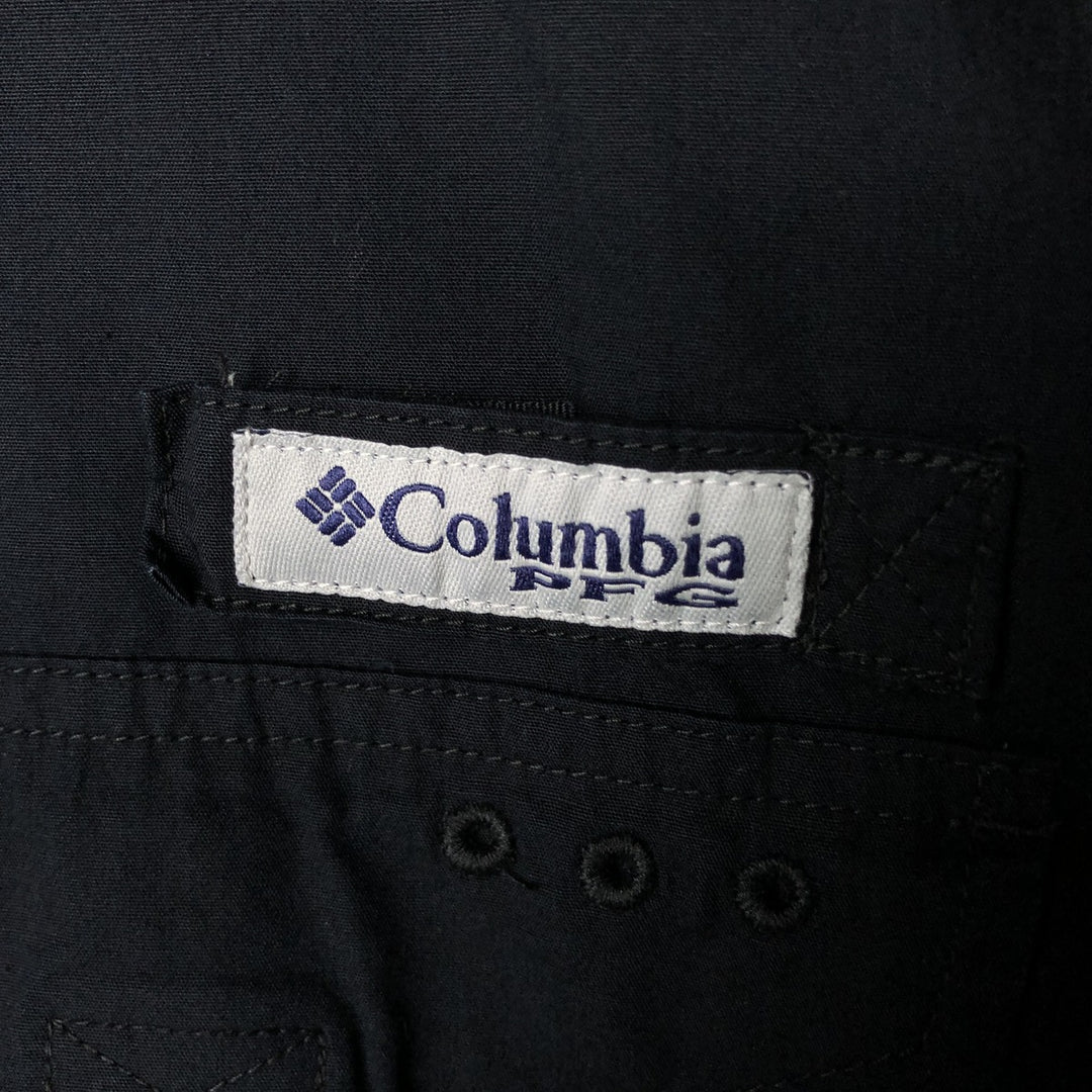 Columbia PFG Short Sleeve Fishing Shirt, Men's Size L cotton black type Vintage Second Hand
