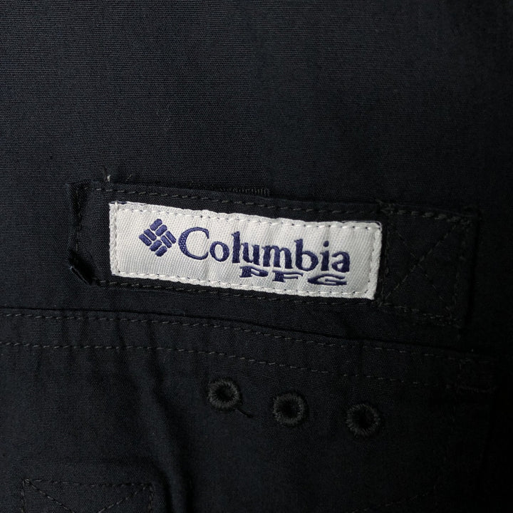 Columbia PFG Short Sleeve Fishing Shirt, Men's Size L cotton black type Vintage Second Hand