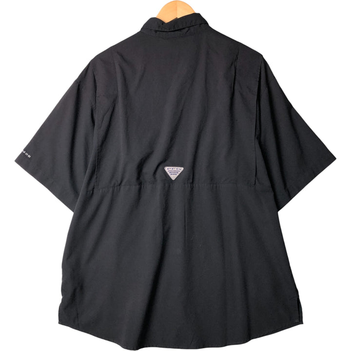 Columbia PFG OMNI-SHADE Button-down Short Sleeve Fishing Shirt, Men's XL polyester black type Vintage Second Hand