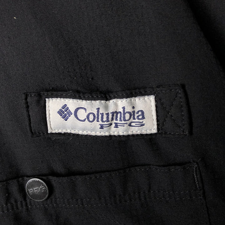 Columbia PFG OMNI-SHADE Button-down Short Sleeve Fishing Shirt, Men's XL polyester black type Vintage Second Hand