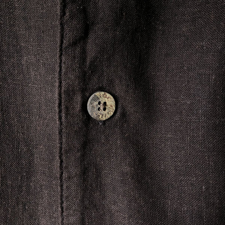 00'S Haggar open collar linen x rayon short sleeve two-tone shirt box shirt men's XXL size linen brown type Vintage Second Hand