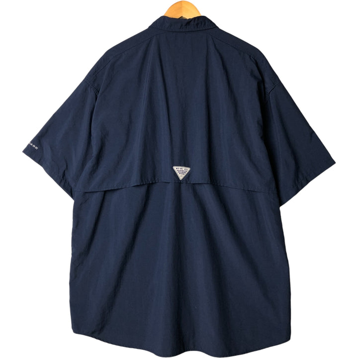 Columbia PFG OMNI-SHADE Button-down Short Sleeve Fishing Shirt, Men's XL unclear navy blue type Vintage Second Hand