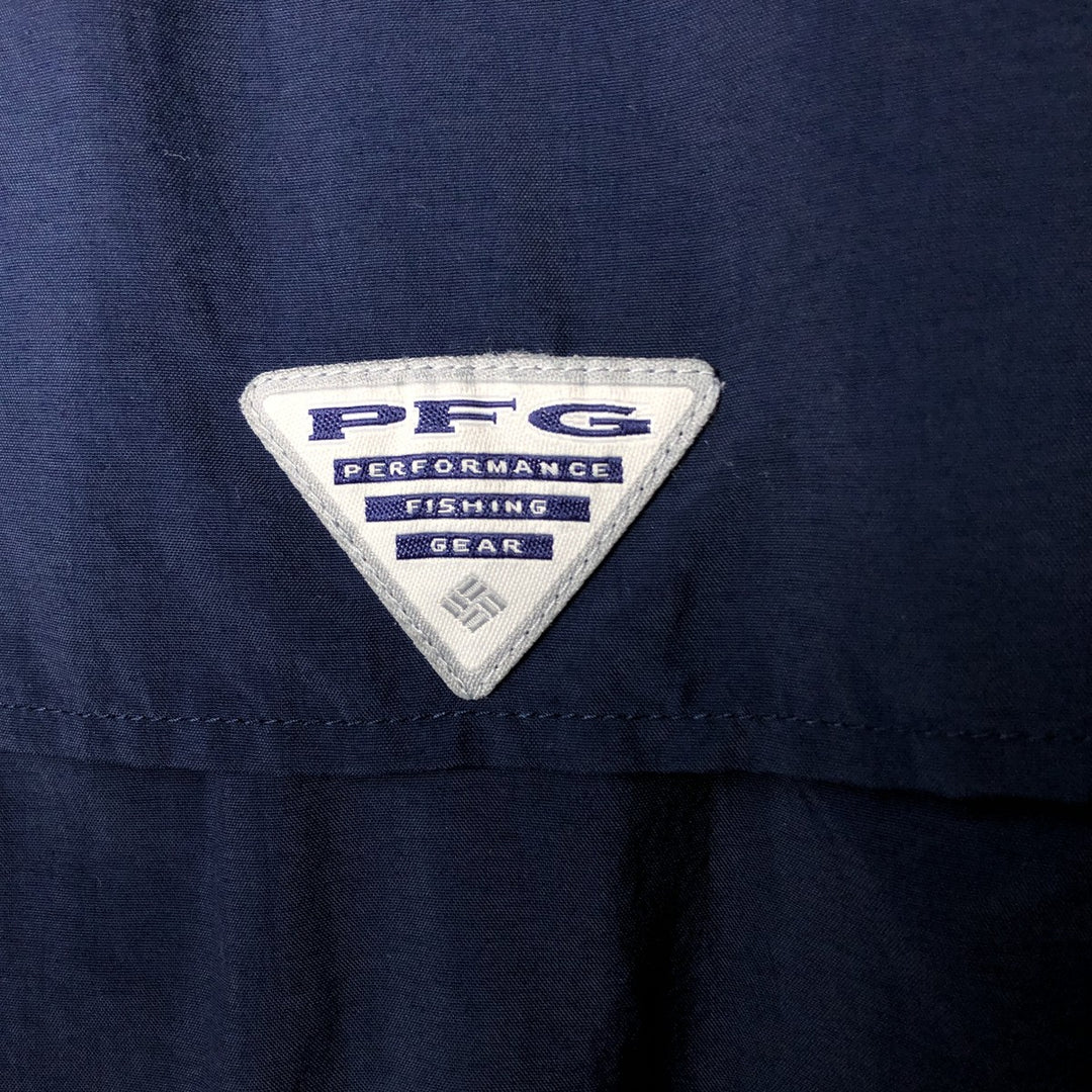 Columbia PFG OMNI-SHADE Button-down Short Sleeve Fishing Shirt, Men's XL unclear navy blue type Vintage Second Hand