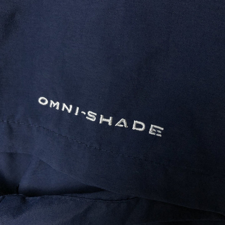 Columbia PFG OMNI-SHADE Button-down Short Sleeve Fishing Shirt, Men's XL unclear navy blue type Vintage Second Hand