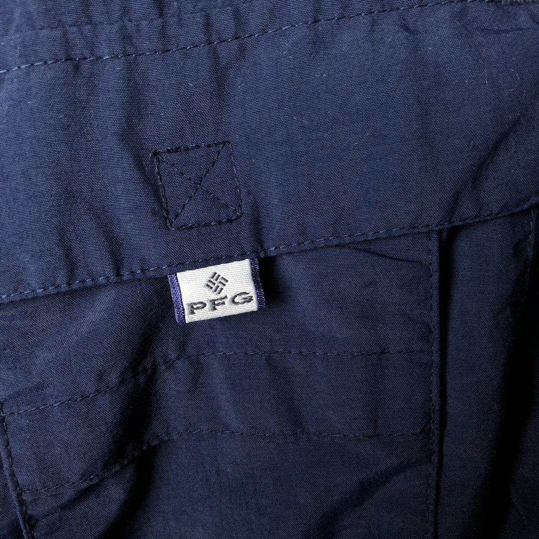 Columbia PFG OMNI-SHADE Button-down Short Sleeve Fishing Shirt, Men's XL unclear navy blue type Vintage Second Hand