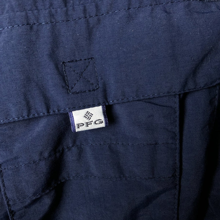 Columbia PFG OMNI-SHADE Button-down Short Sleeve Fishing Shirt, Men's XL unclear navy blue type Vintage Second Hand