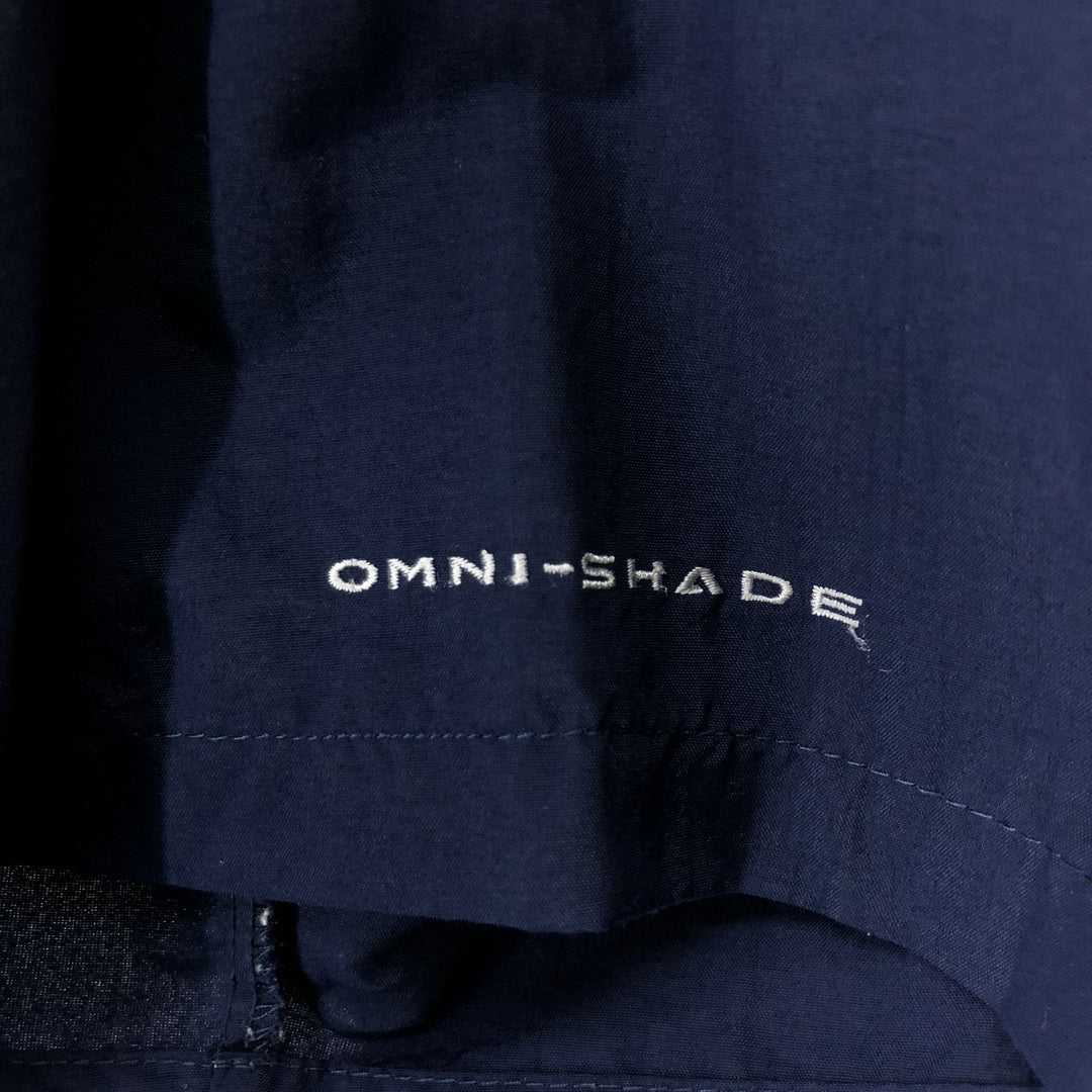 Columbia PFG OMNI-SHADE Button-down Short Sleeve Fishing Shirt, Men's XL Nylon navy blue type Vintage Second Hand