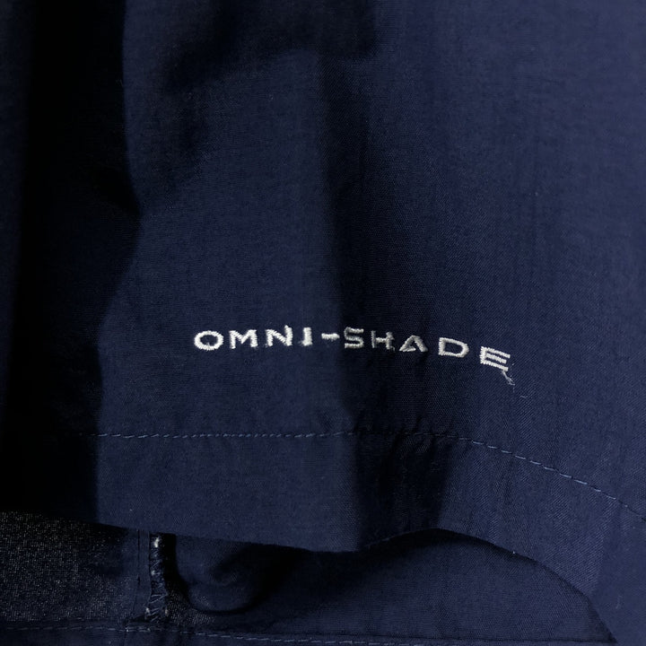Columbia PFG OMNI-SHADE Button-down Short Sleeve Fishing Shirt, Men's XL Nylon navy blue type Vintage Second Hand