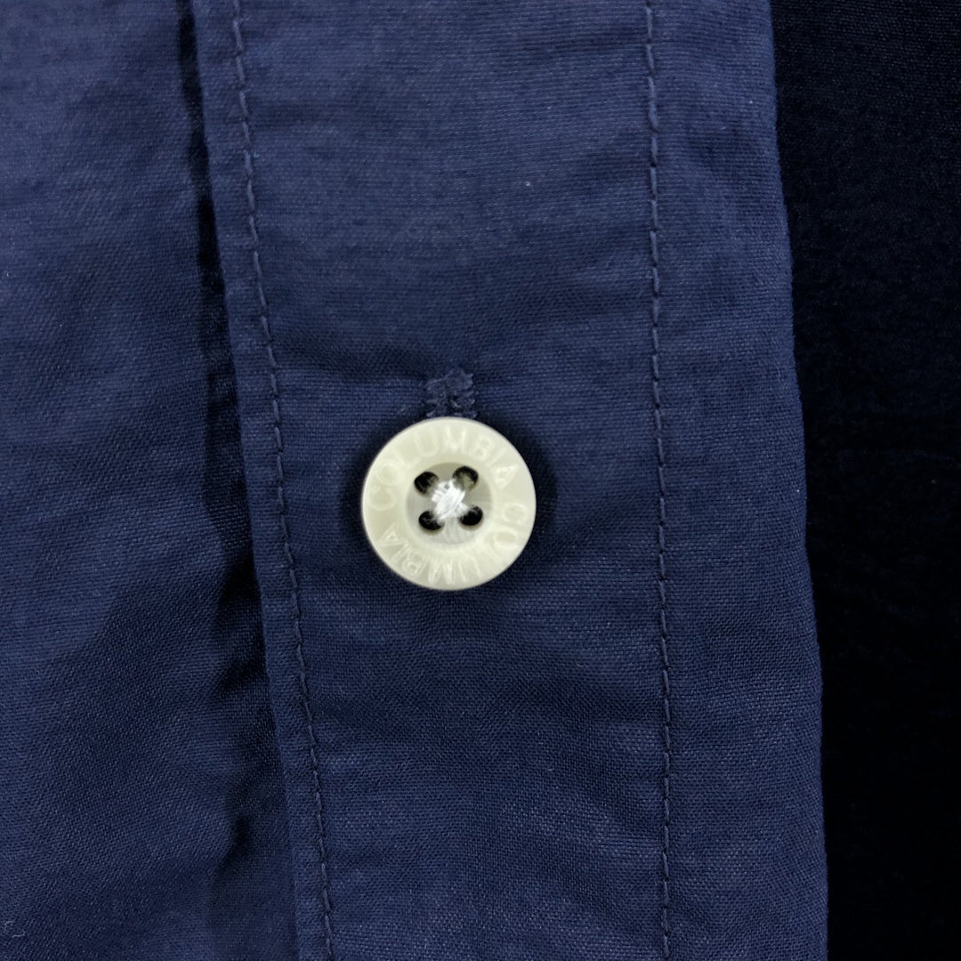 Columbia PFG OMNI-SHADE Button-down Short Sleeve Fishing Shirt, Men's Size L Nylon navy blue type Vintage Second Hand