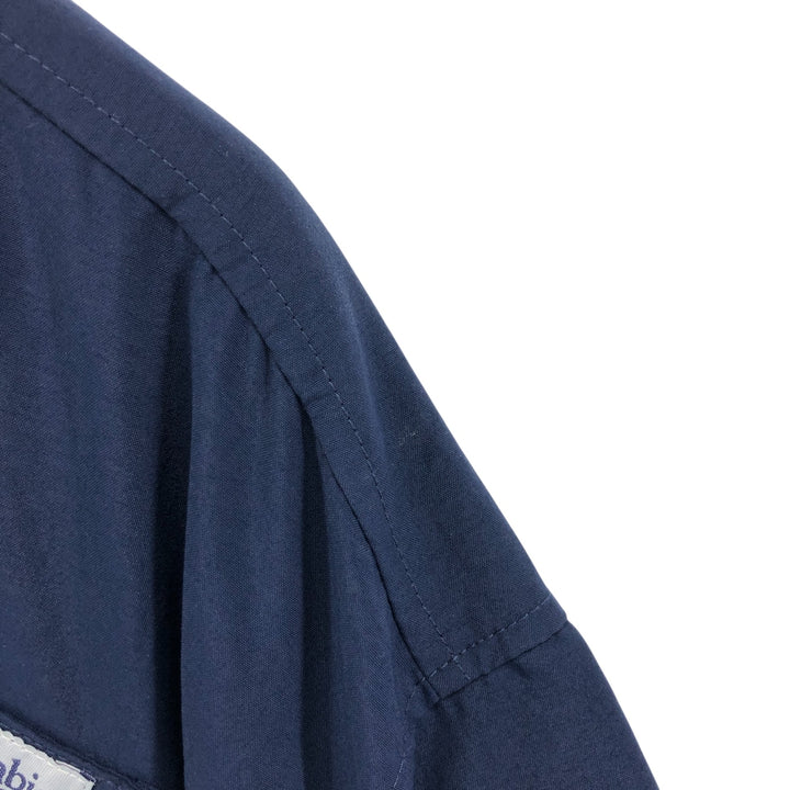 Columbia PFG OMNI-SHADE Button-down Short Sleeve Fishing Shirt, Men's Size L Nylon navy blue type Vintage Second Hand