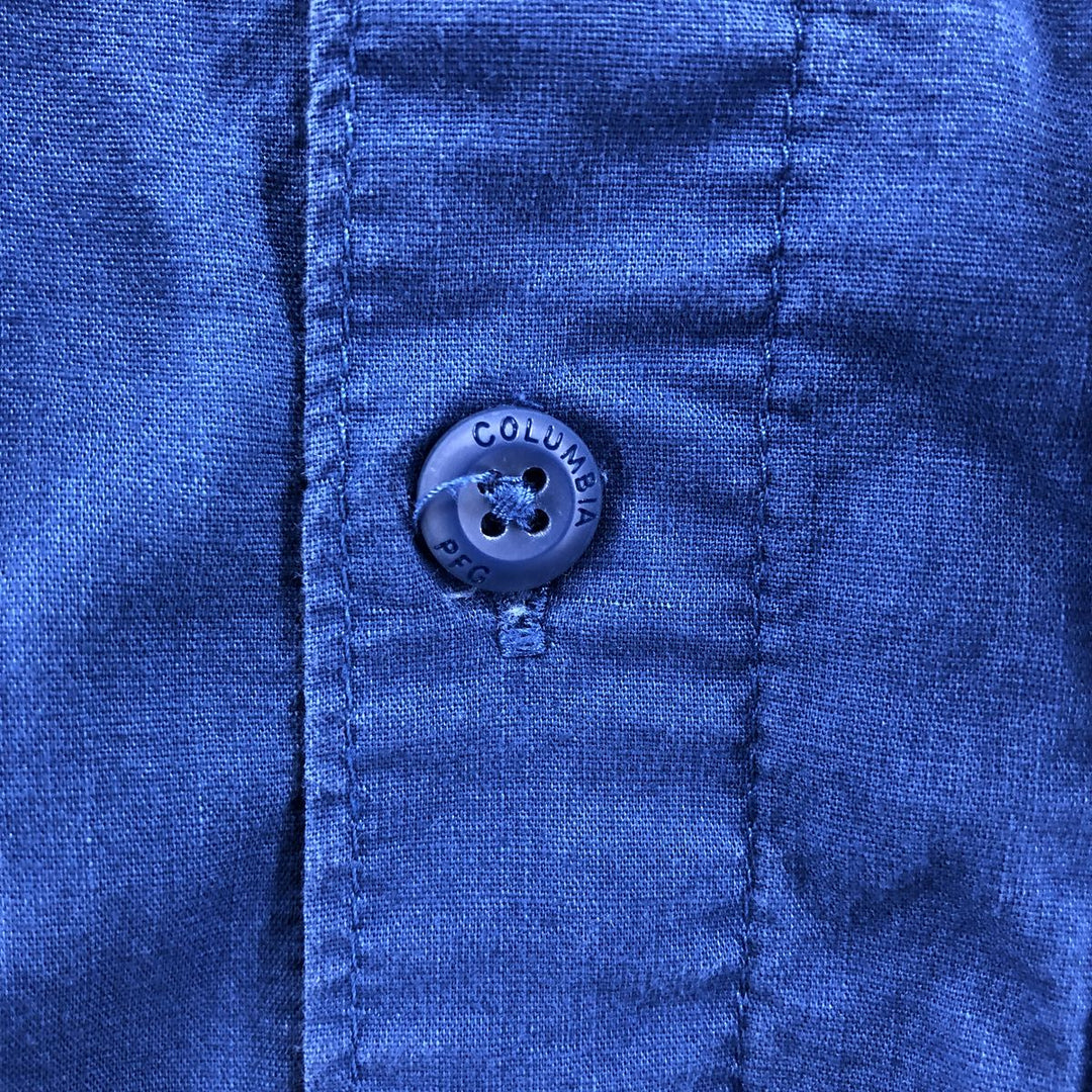 Columbia PFG Button-down Short Sleeve Fishing Shirt, Men's XL cotton navy blue type Vintage Second Hand