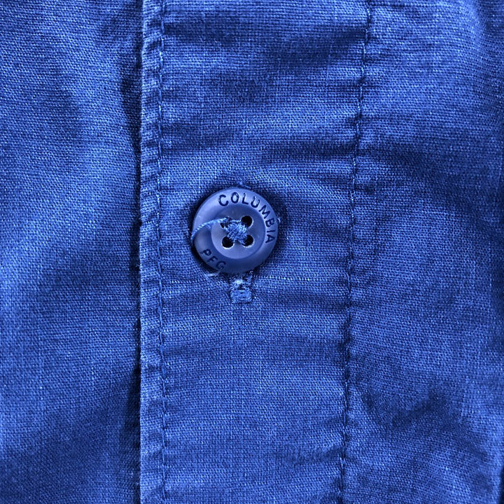 Columbia PFG Button-down Short Sleeve Fishing Shirt, Men's XL cotton navy blue type Vintage Second Hand