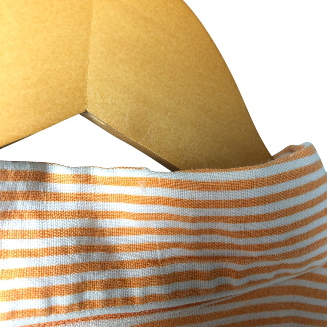 Ralph Lauren Stripe Pattern Short Sleeve Open Collar Linen Shirt Box Shirt Men's XL linen orange type Vintage Second Hand