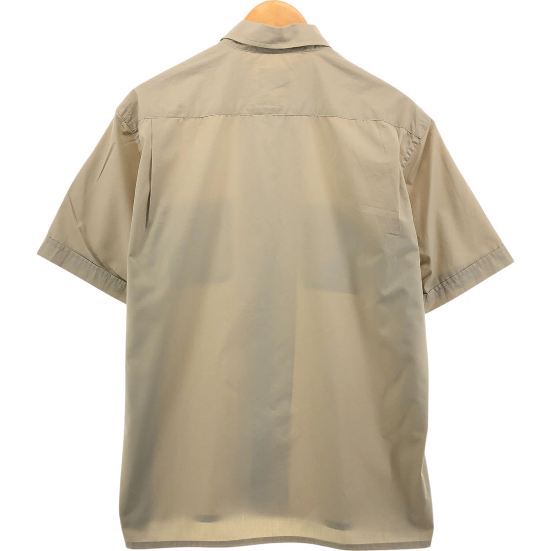 STUSSY Short Sleeve Polycotton Shirt Box Shirt Made in USA Men's M polyester Beige type Vintage Second Hand