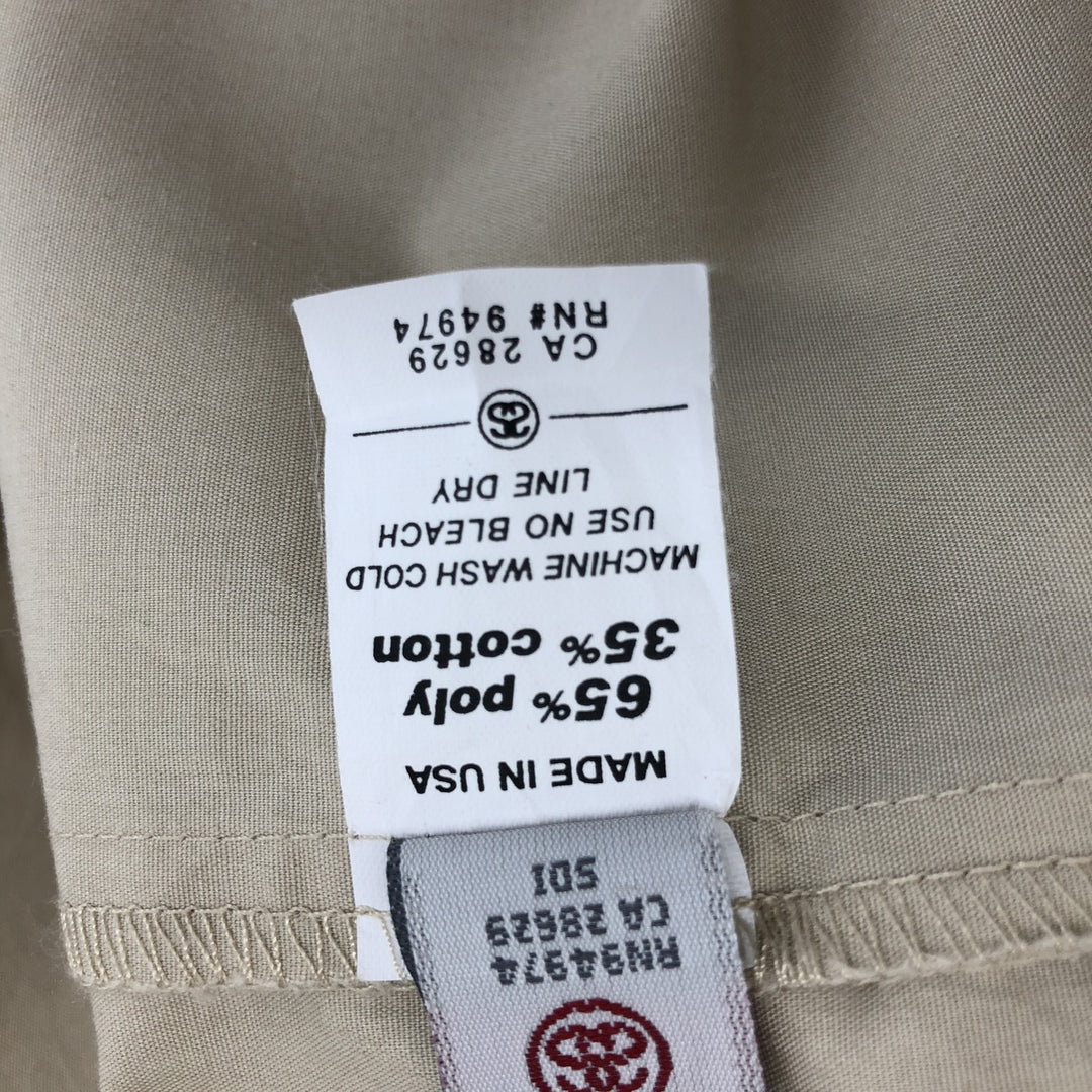 STUSSY Short Sleeve Polycotton Shirt Box Shirt Made in USA Men's M polyester Beige type Vintage Second Hand