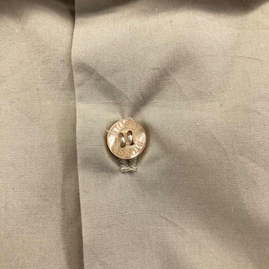 STUSSY Short Sleeve Polycotton Shirt Box Shirt Made in USA Men's M polyester Beige type Vintage Second Hand
