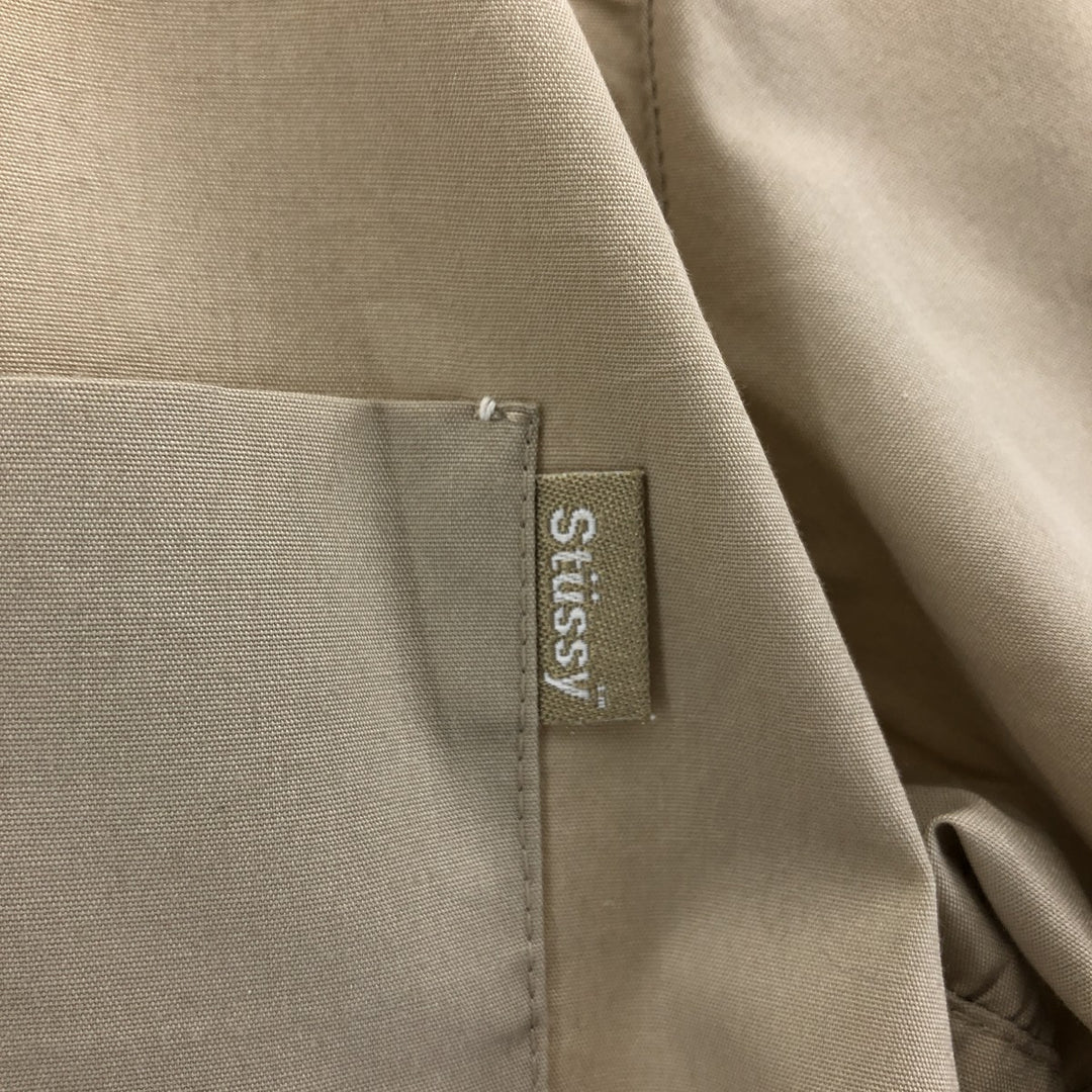 STUSSY Short Sleeve Polycotton Shirt Box Shirt Made in USA Men's M polyester Beige type Vintage Second Hand