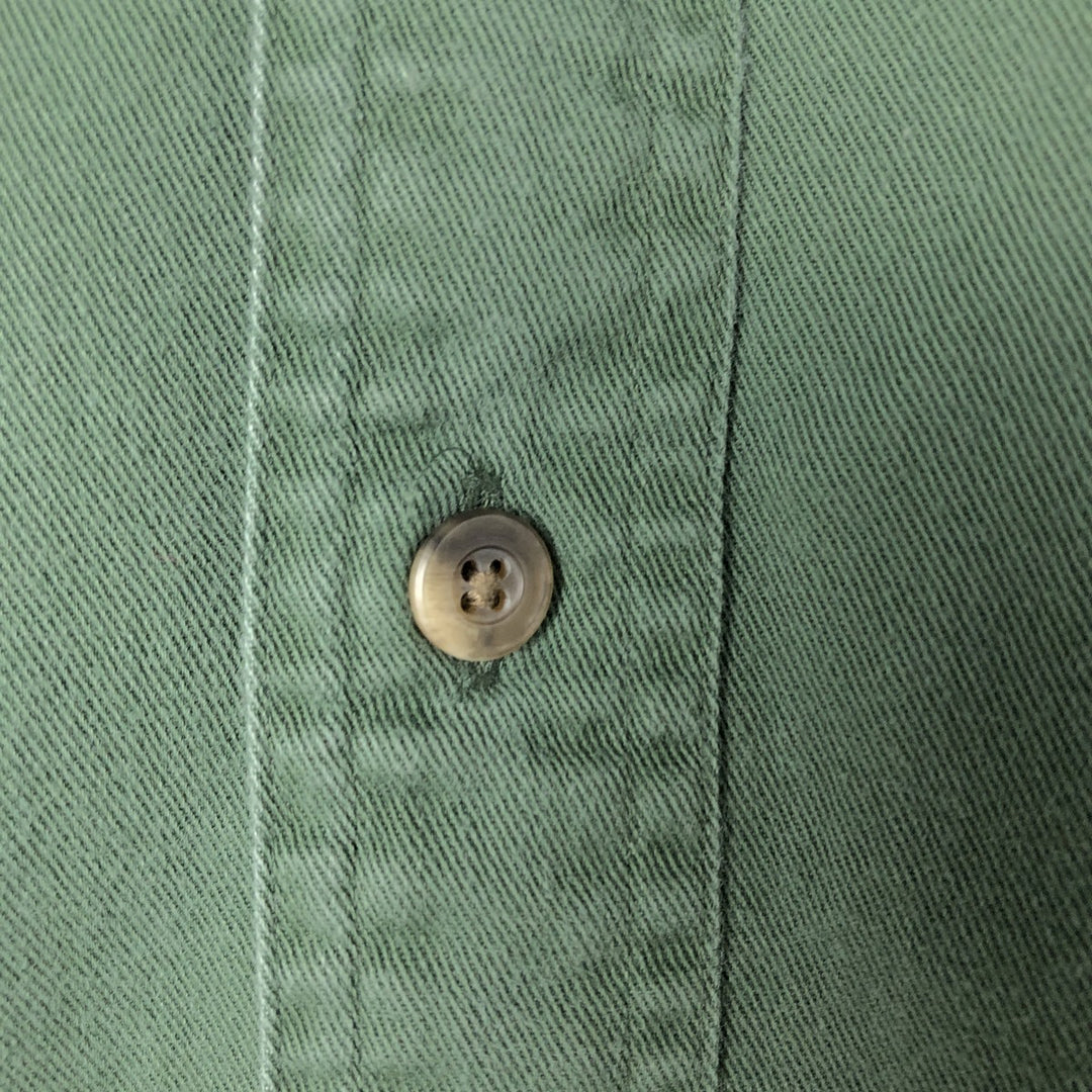 Vintage LANDS' END short-sleeved button-down shirt, men's size L cotton green type Vintage Second Hand