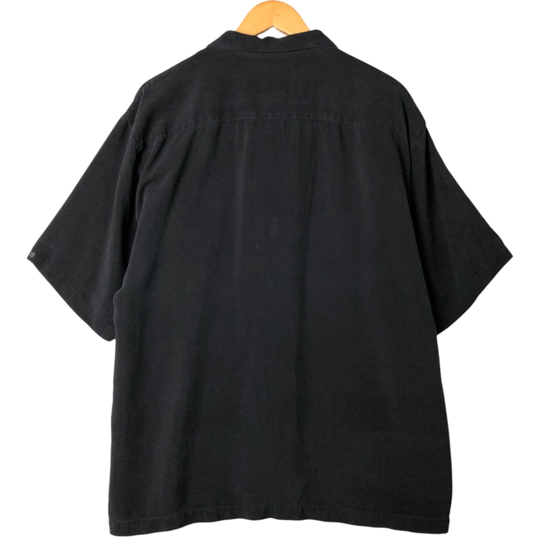 90s-00'S Tommy Bahama Herringbone Short Sleeve Open Collar Silk Shirt Box Shirt Men's XL Vintage silk black type Vintage Second Hand