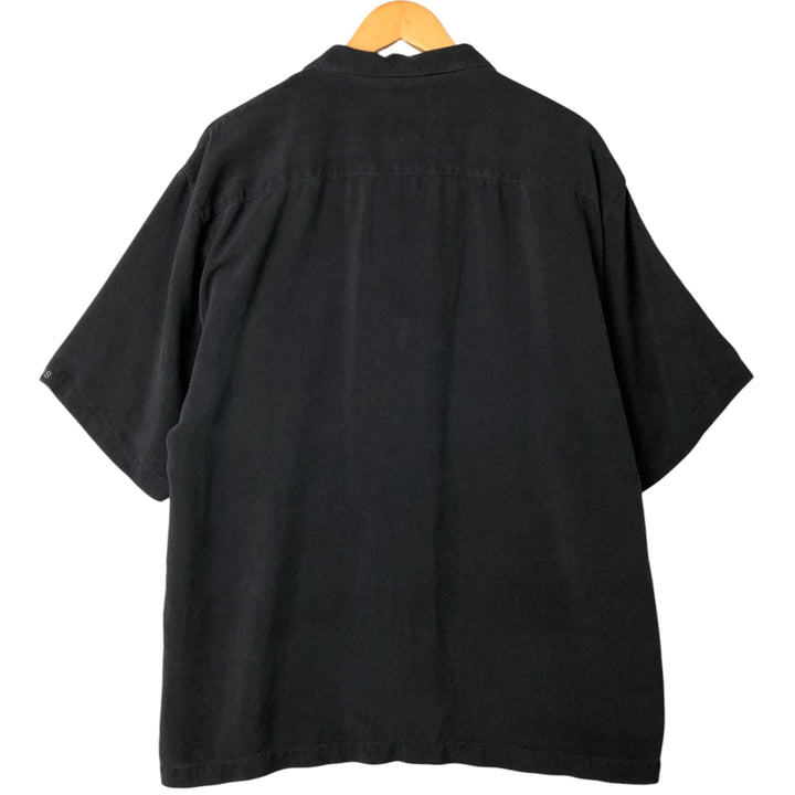 90s-00'S Tommy Bahama Herringbone Short Sleeve Open Collar Silk Shirt Box Shirt Men's XL Vintage silk black type Vintage Second Hand