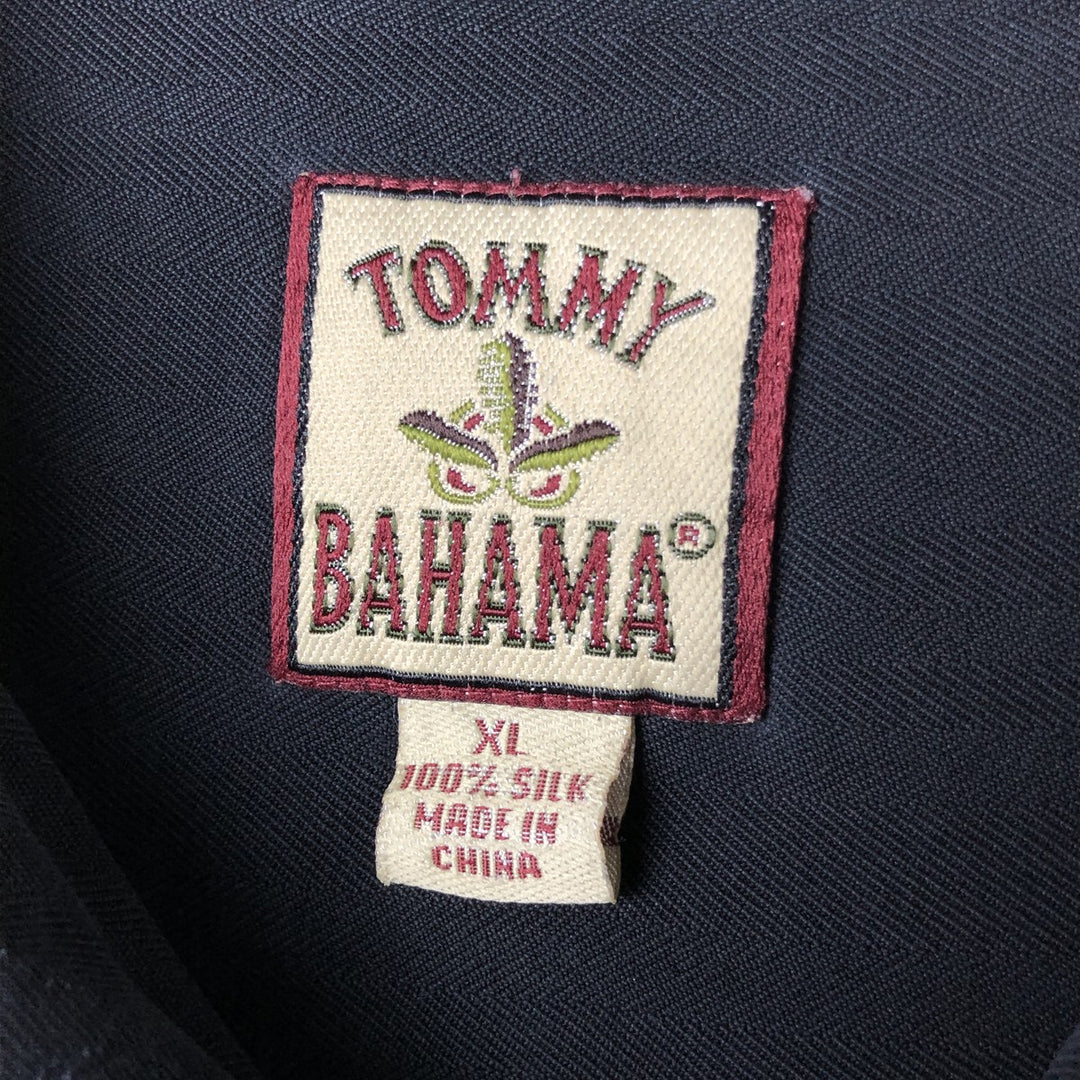 90s-00'S Tommy Bahama Herringbone Short Sleeve Open Collar Silk Shirt Box Shirt Men's XL Vintage silk black type Vintage Second Hand