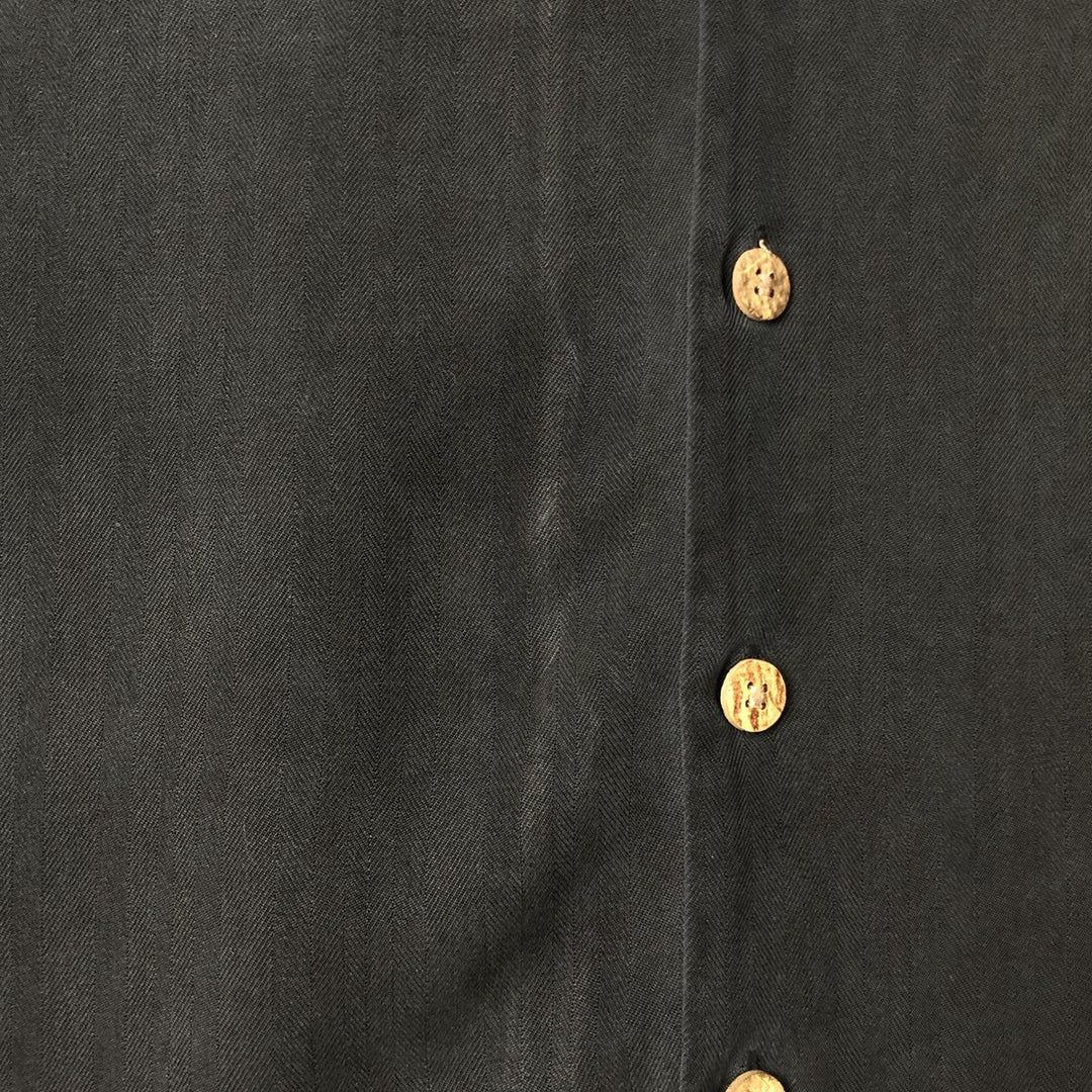 90s-00'S Tommy Bahama Herringbone Short Sleeve Open Collar Silk Shirt Box Shirt Men's XL Vintage silk black type Vintage Second Hand