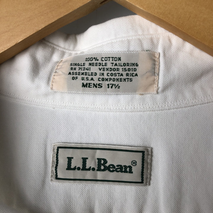 LLBean short sleeve button-down shirt, men's XL size, vintage cotton white type Vintage Second Hand