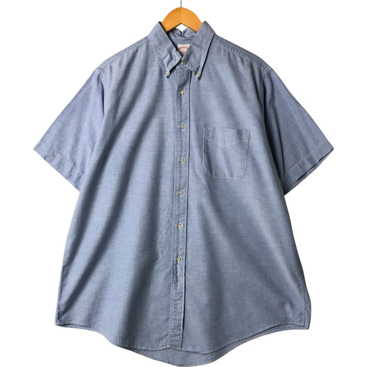 80s-90'S Brooks Brothers MAKERS Short Sleeve Button Down Shirt Made in USA Men's XL Vintage cotton Blue type light blue Vintage Second Hand