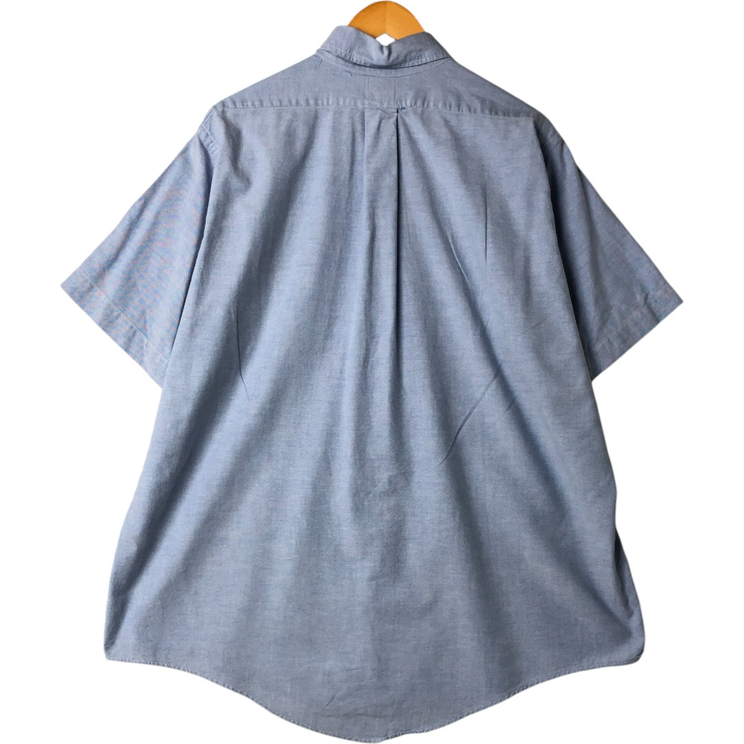 80s-90'S Brooks Brothers MAKERS Short Sleeve Button Down Shirt Made in USA Men's XL Vintage cotton Blue type light blue Vintage Second Hand