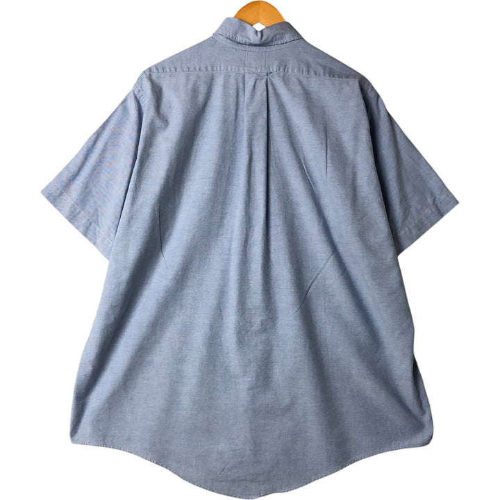 80s-90'S Brooks Brothers MAKERS Short Sleeve Button Down Shirt Made in USA Men's XL Vintage cotton Blue type light blue Vintage Second Hand