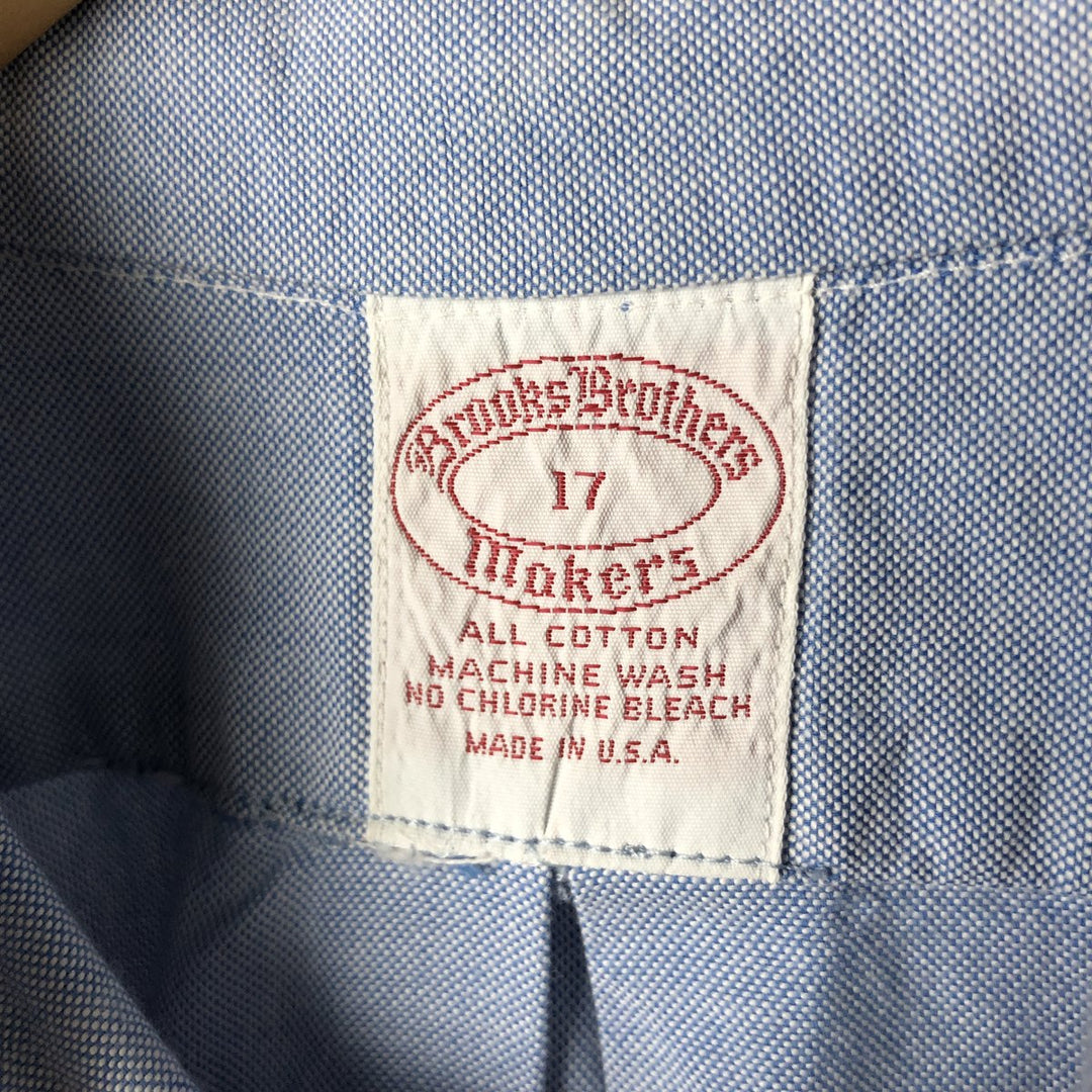 80s-90'S Brooks Brothers MAKERS Short Sleeve Button Down Shirt Made in USA Men's XL Vintage cotton Blue type light blue Vintage Second Hand