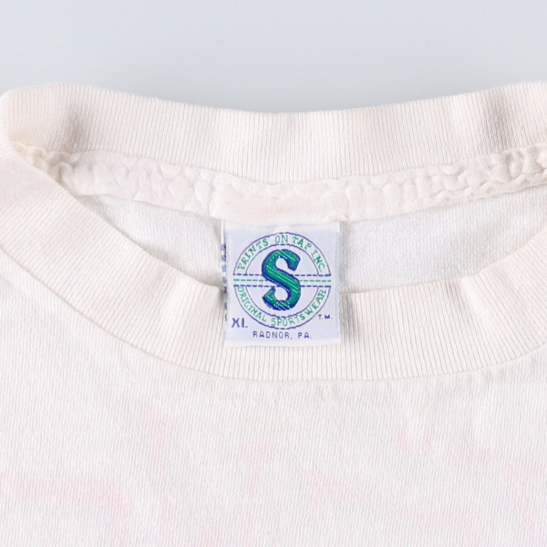 Vintage 90'S college T-shirt, made in the USA, men's size XL cotton white type Vintage Second Hand