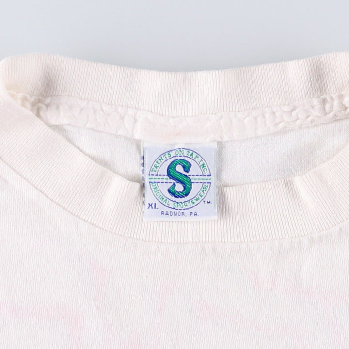 Vintage 90'S college T-shirt, made in the USA, men's size XL cotton white type Vintage Second Hand