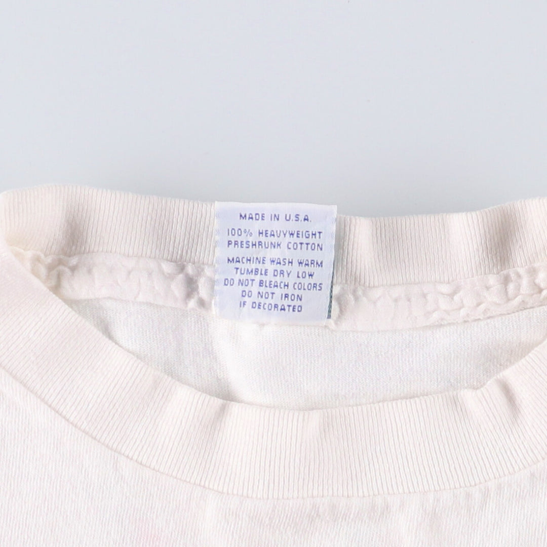 Vintage 90'S college T-shirt, made in the USA, men's size XL cotton white type Vintage Second Hand